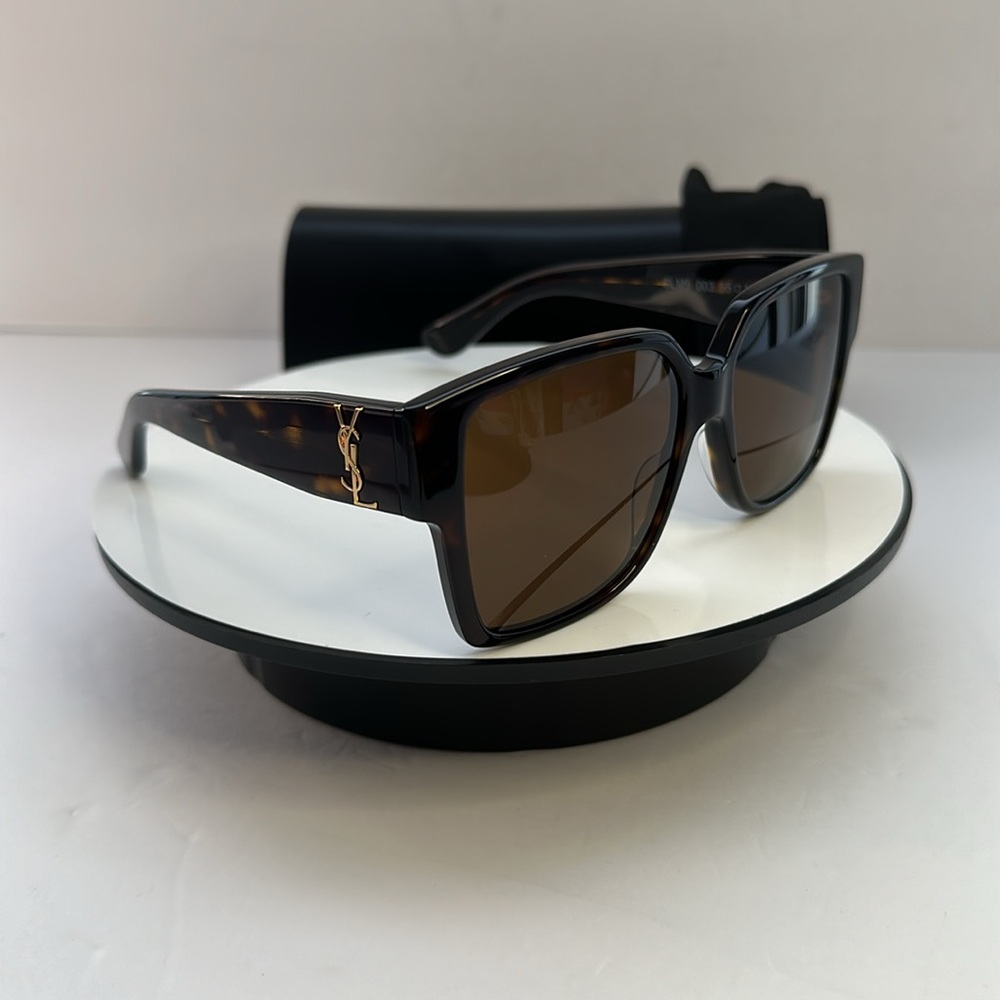 New Authentic Saint Laurent Havana/Brown SL M9 Square Sunglasses